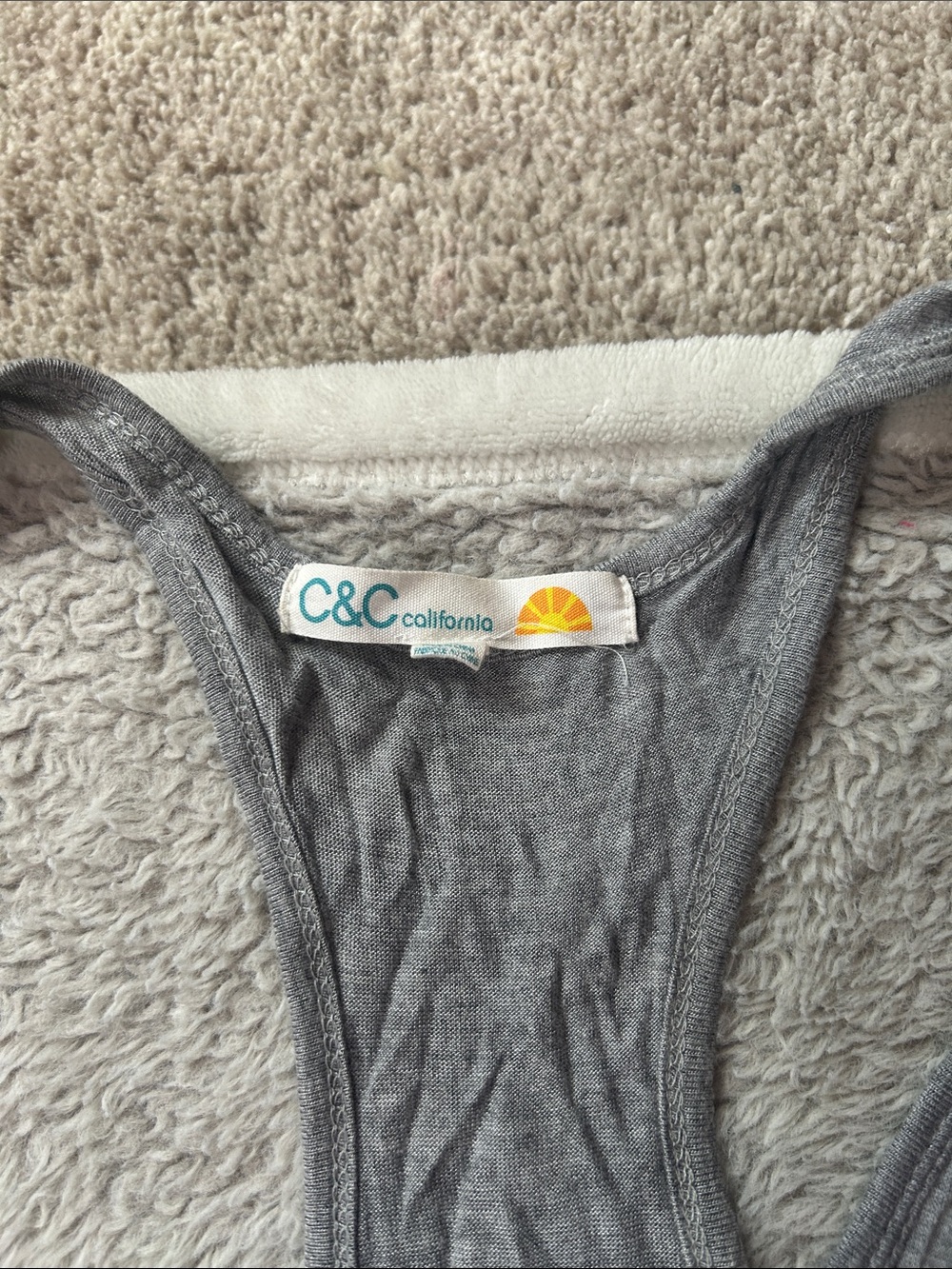 C&C California Gray Ribbed Racerback jumpsuit - Picture 3 of 4